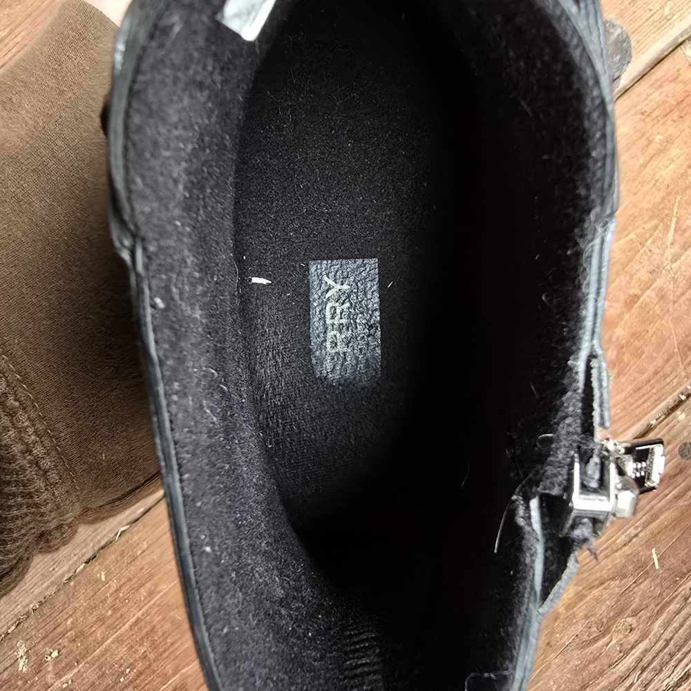 Sperry Womens Black Rubbberized Sider       Size 6.5 STS82032 - Picture 9 of 10